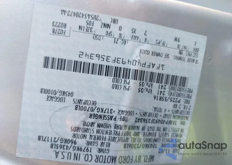 2003 Ford Mustang z USA, uszkodzony, nr VIN 1FAFP40493F356342